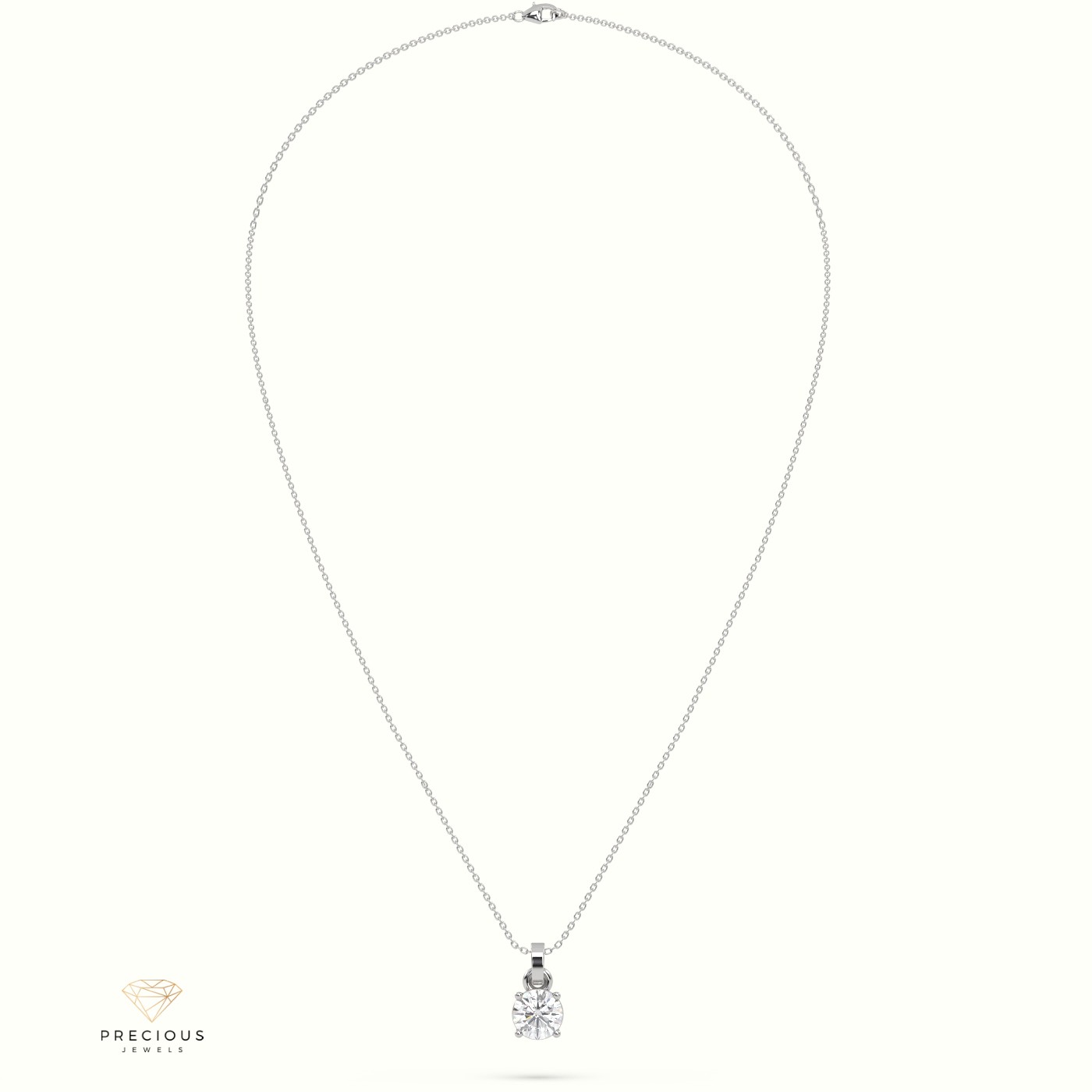 18k white gold certified diamond solitair pendant 0.30 ct to 1.50 ct si1 quality g color round 4 prongs Photos & images