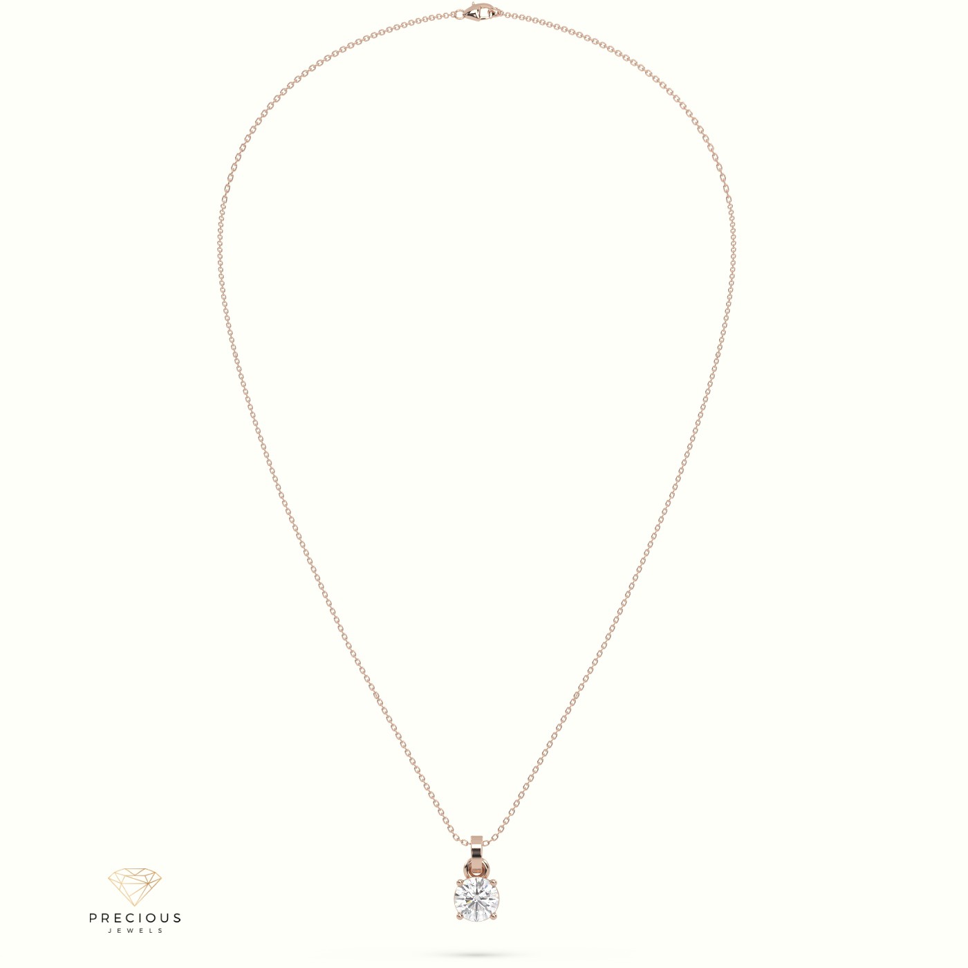 18k rose gold certified diamond solitair pendant 0.30 ct to 1.50 ct si1 quality g color round 4 prongs Photos & images