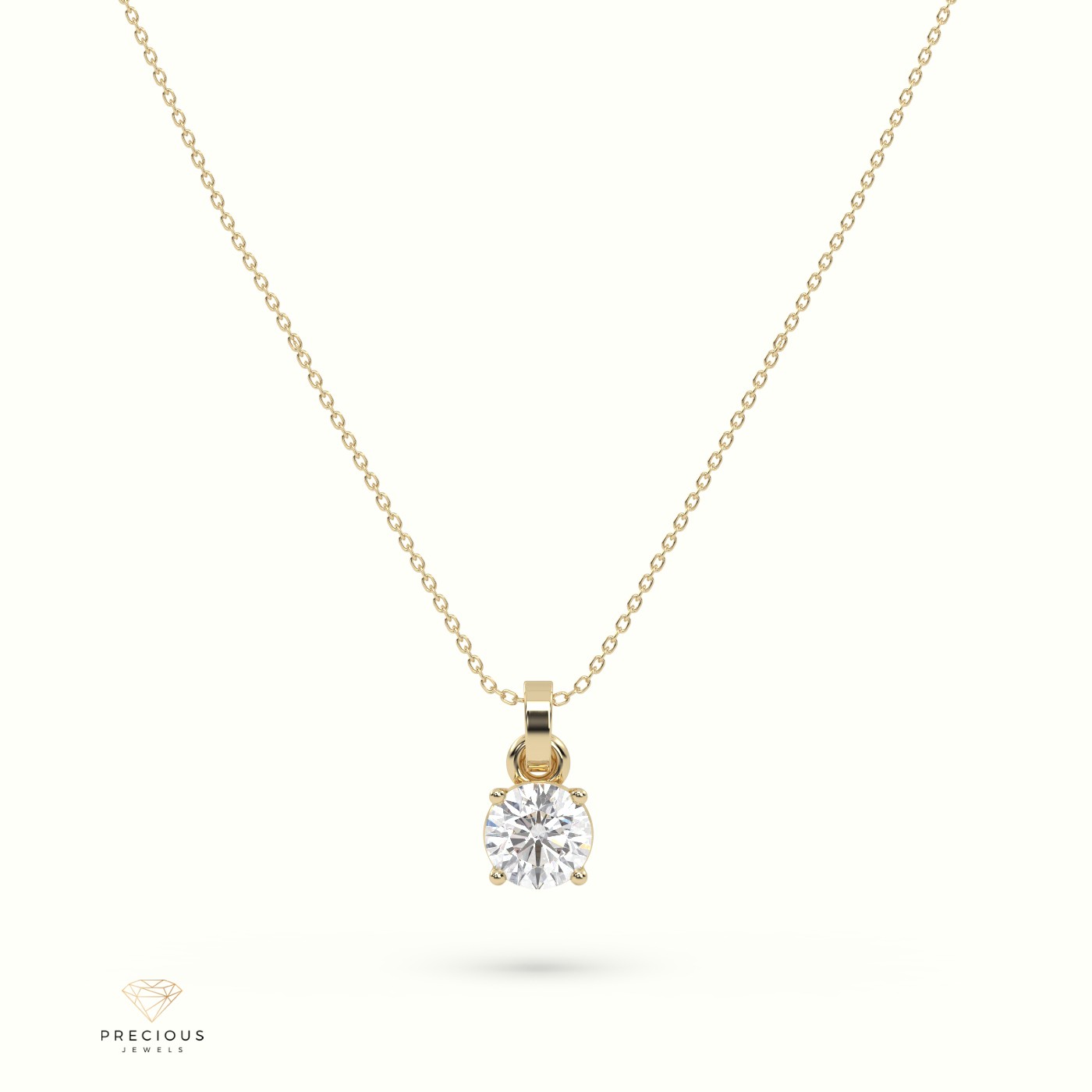 18k yellow gold certified diamond solitair pendant 0.30 ct to 1.50 ct vs2 quality g color round 4 prongs Photos & images