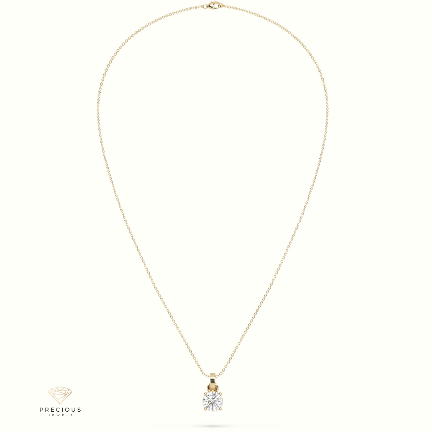 18k yellow gold certified diamond solitair pendant 0.30 ct to 1.50 ct vs2 quality g color round 4 prongs Photos & images