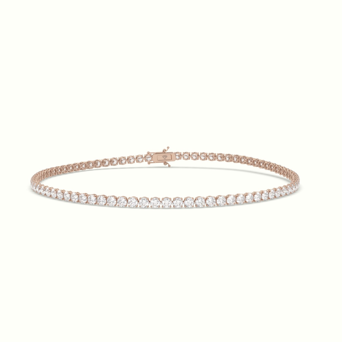 18k rose gold tennis bracelet 2.50 carat diamonds