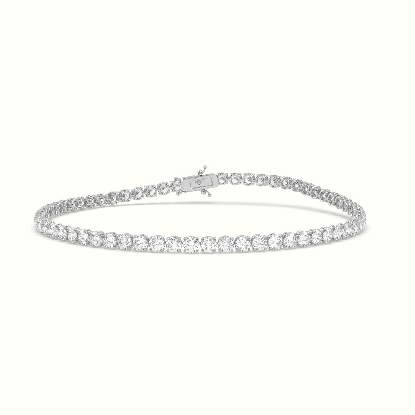 18k white gold tennis bracelet 4.00 vcarat diamonds