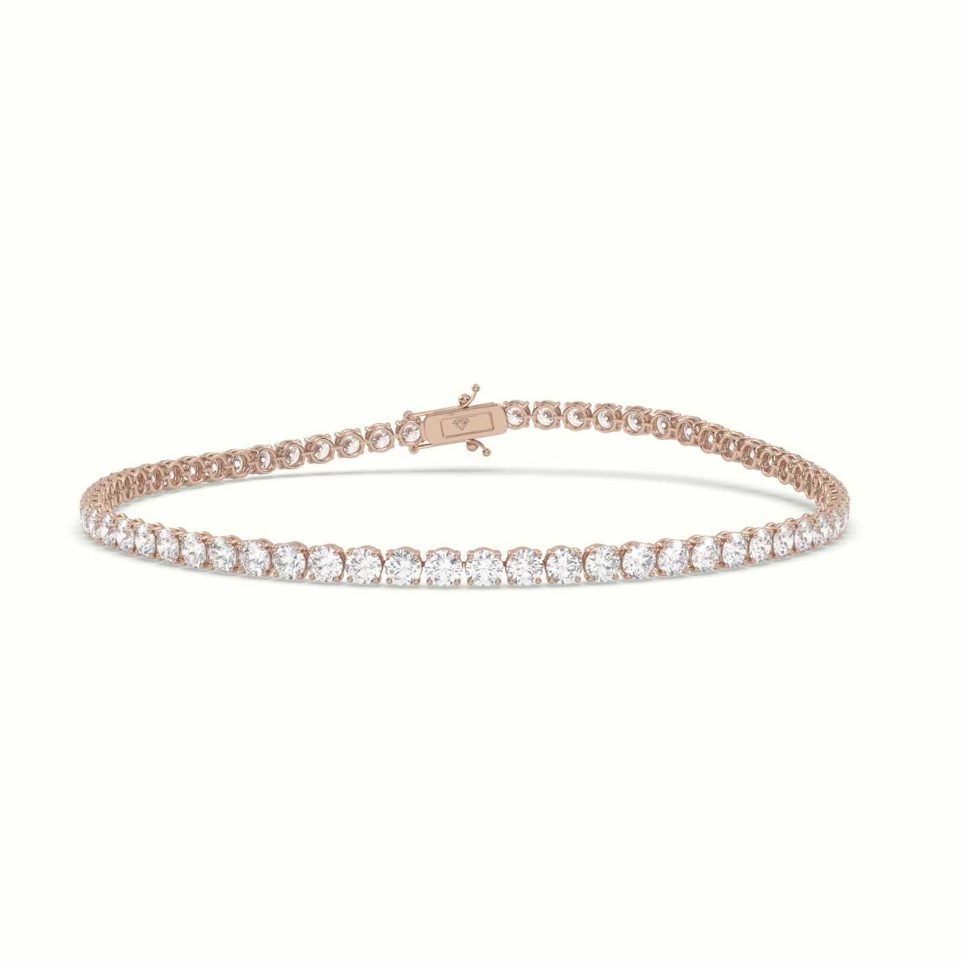 18k rose gold tennis bracelet 4.00 vcarat diamonds