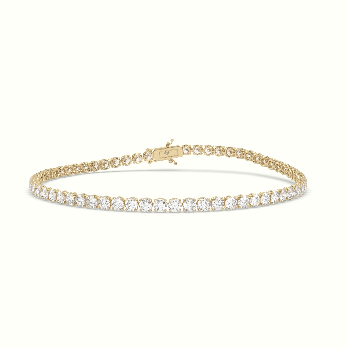 18k yellow gold tennis bracelet 4.00 vcarat diamonds